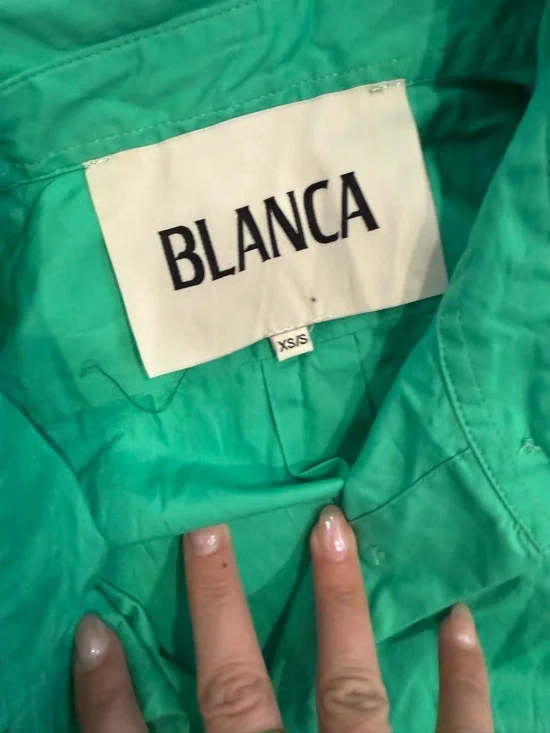 Blanco Bright Green Short-Sleeve Shirt Mini Dress - Picture 4 of 4